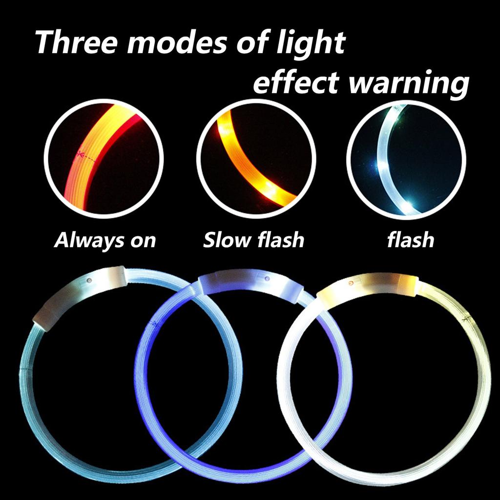 Diy Multi Color Usb Charging Collar Led Luminous Dog Luminous Fiber Collar 50CM