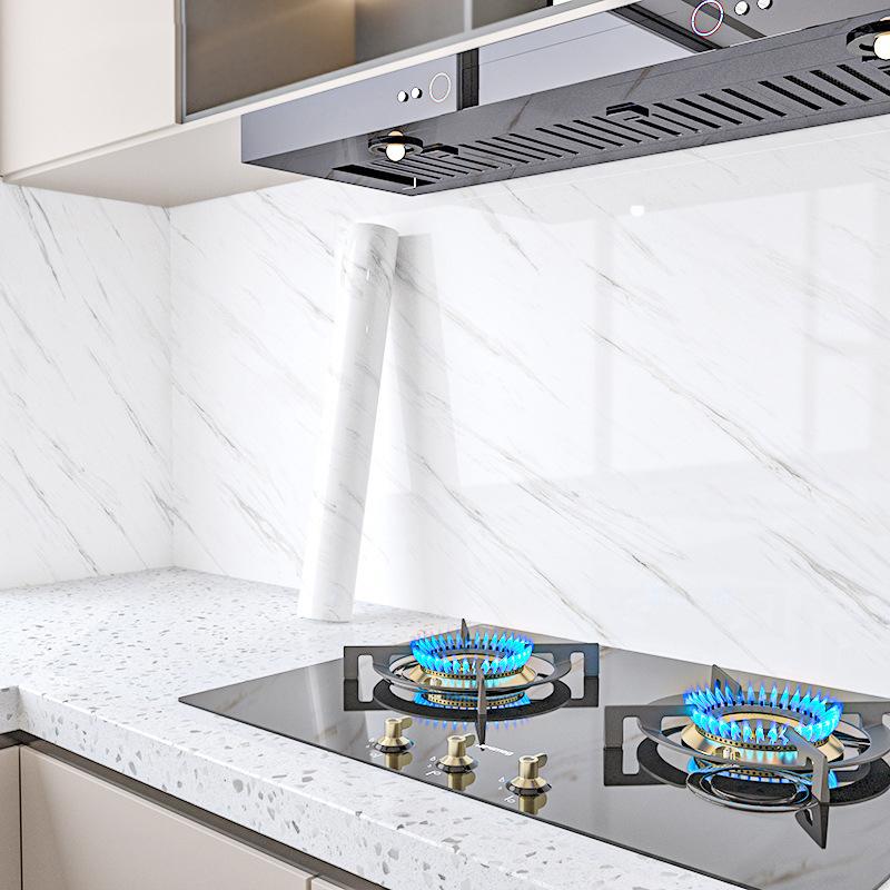 Marmor Selbstklebende Tapete Aluminiumfolie Wandaufkleber Wasserdichte Kontaktpapier Für Küche Dekorfolie Heimdeko