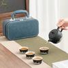 Zhi Shi Black Ceramic Travel Tea Set