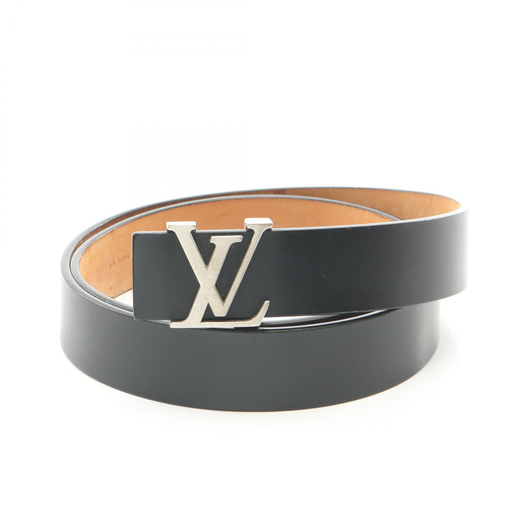 Used LOUIS VUITTON Ceinture LV Initial Belt belt M6901 leather Black Used mens