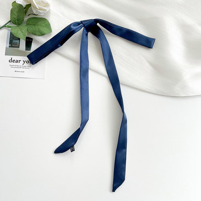 Silk Scarf, Long Strip, High-end Black Ribbon, Tie, Scarf, Neck Accessories, Matching Shirt, Thin and Narrow Strip, Tied Headband, Streamer.