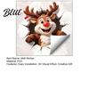 Easy Apply Wall Decals Christmas Reindeer Decal 3D Hole Illusion Red Nose Rudolph Sticker Stickers Peel And Stick Waterproof PVC Decor for Kids Room