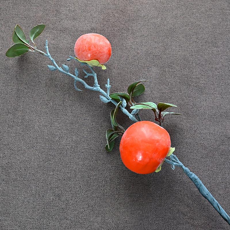 

Имитация хурмы, одна ветка, многоглавая хурма, ветка лимона и яблока, искусственный цветок, декоративное фруктовое дерево, искусственные фрукты и ягоды