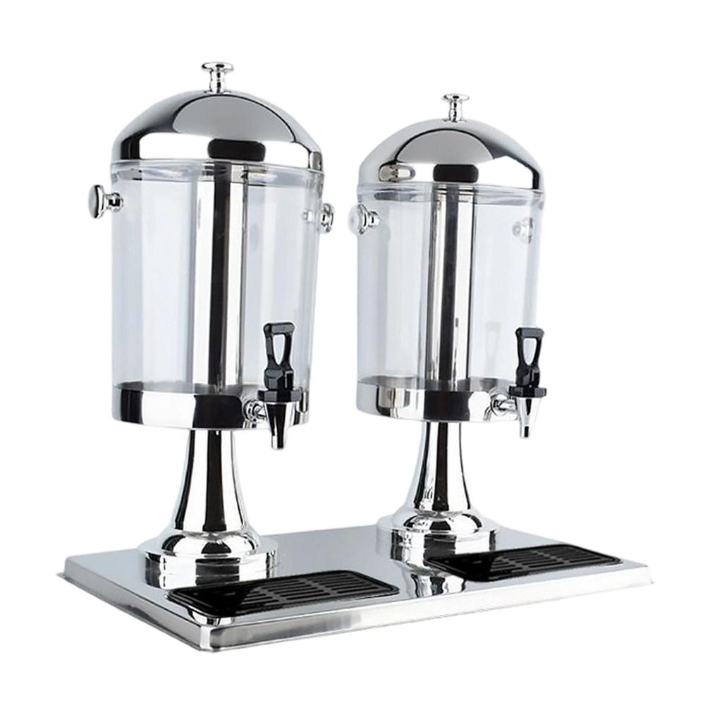 Large Beverage Dispenser with Faucet Stainless Steel Water Jug Transparent Party Drink Container for Events