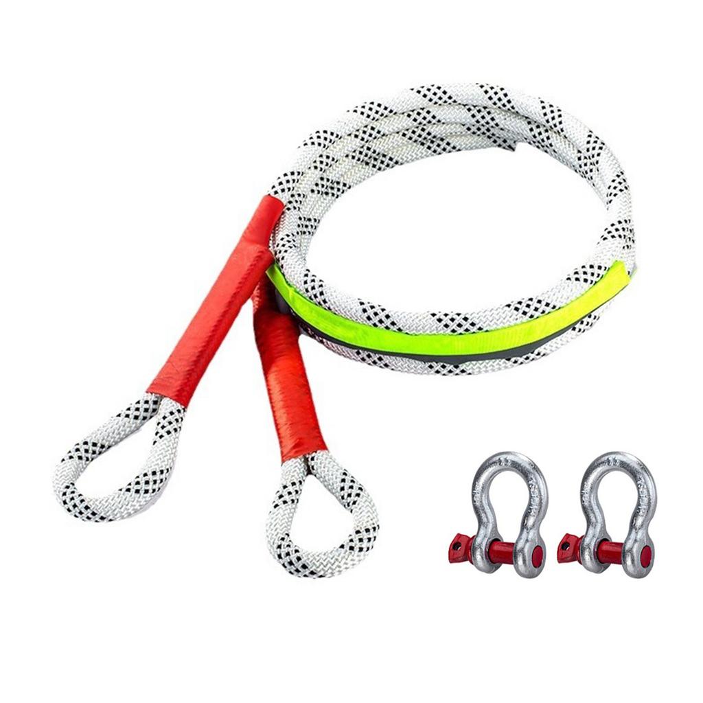 Emergencies Rescues Tow Line Belt Recovery Strap, High Tensile Strength, with Night Reflection Suitable for Offroads Use