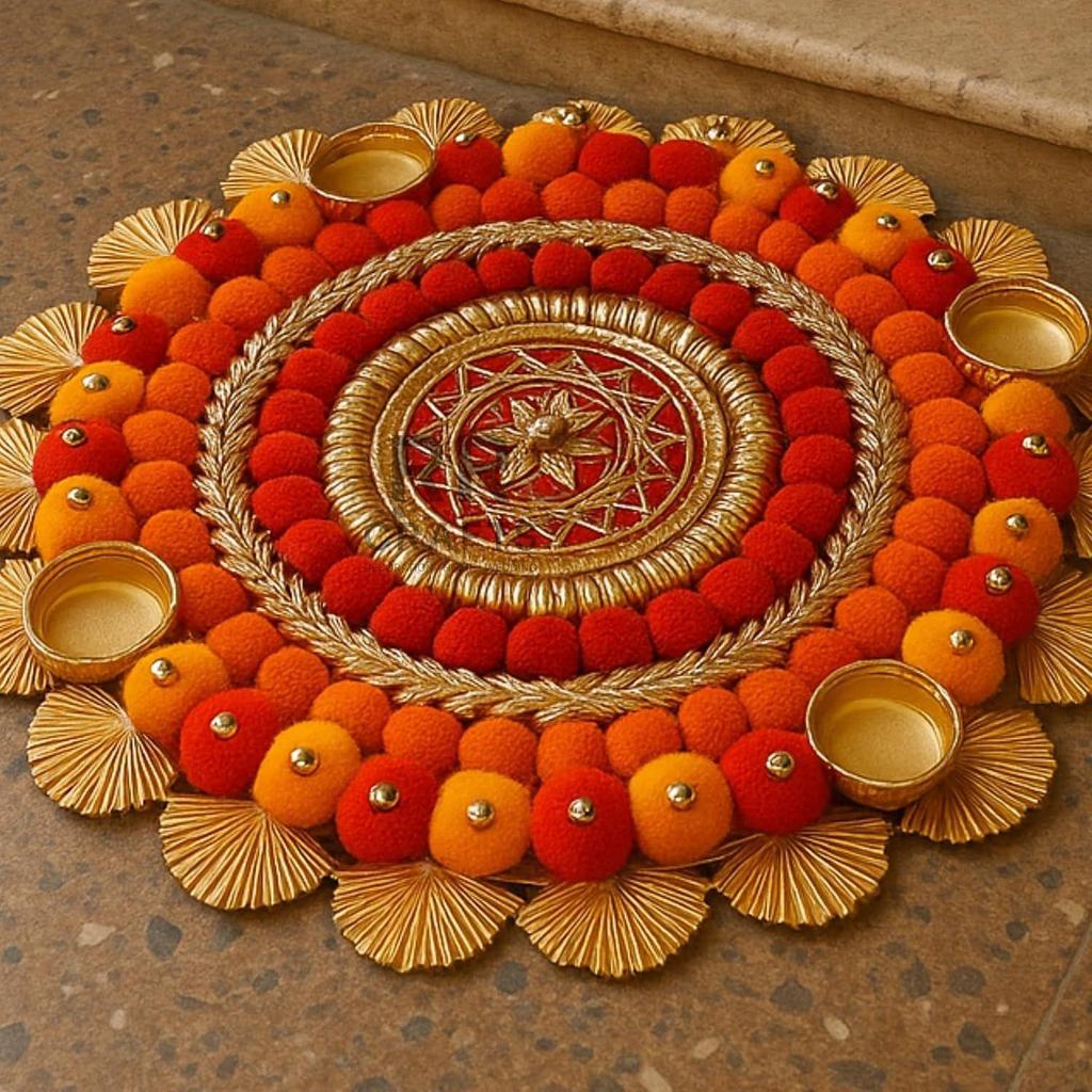 Flower Rangoli Set – Diwali Rangoli Decoration for Home|Rangoli Diya Decoration