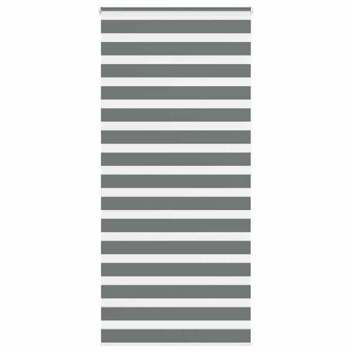 VidaXL Store Zèbre Gris Foncé Largeur Du Tissu 90,9 Cm Polyester, Store Enrouleur Zébré, Store Zébré Pour Fenêtre, Store 4014156
