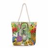 Flower Bird print thick rope single-shoulder beach bag 7272 CLE
