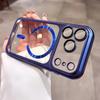 Magnetic Plating Transparent Phone Case For iPhone 17 16 15 14 13 Pro Max 15Pro 17Pro For Magsafe Lens Protector Clear Cover