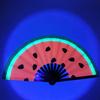 33cm Large Fluorescent Folding Hand Rave Fan Creative Print Music Festival Colorful Fan Wedding Party Spanish Dance Fan Gifts