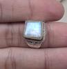 Rainbow Moonstone 925 Sterling Silver Ring: Handmade Boho Gemstone Jewelry