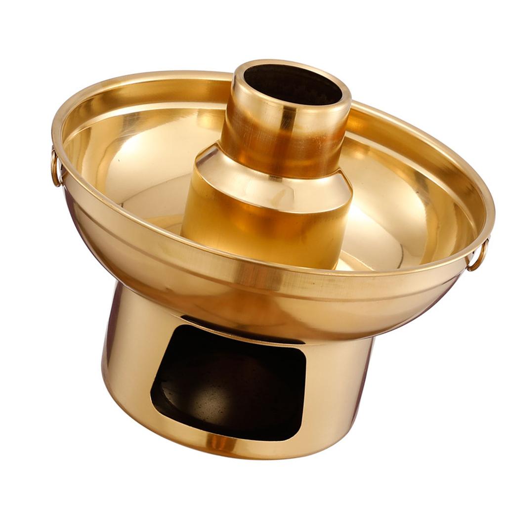 22cm 410 Stainless Steel Dessert Pan Dry Ice Dessert Container Pot Fruit Bowl Fountain Fondue for Ice Cream Fruits