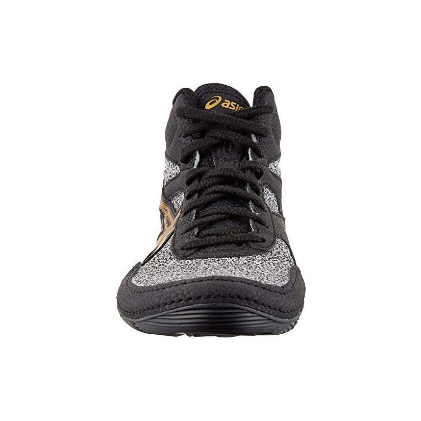 Asics Matflex 6 Black Gray Kids Mat Traction Wrestling Shoes 1084A008-101