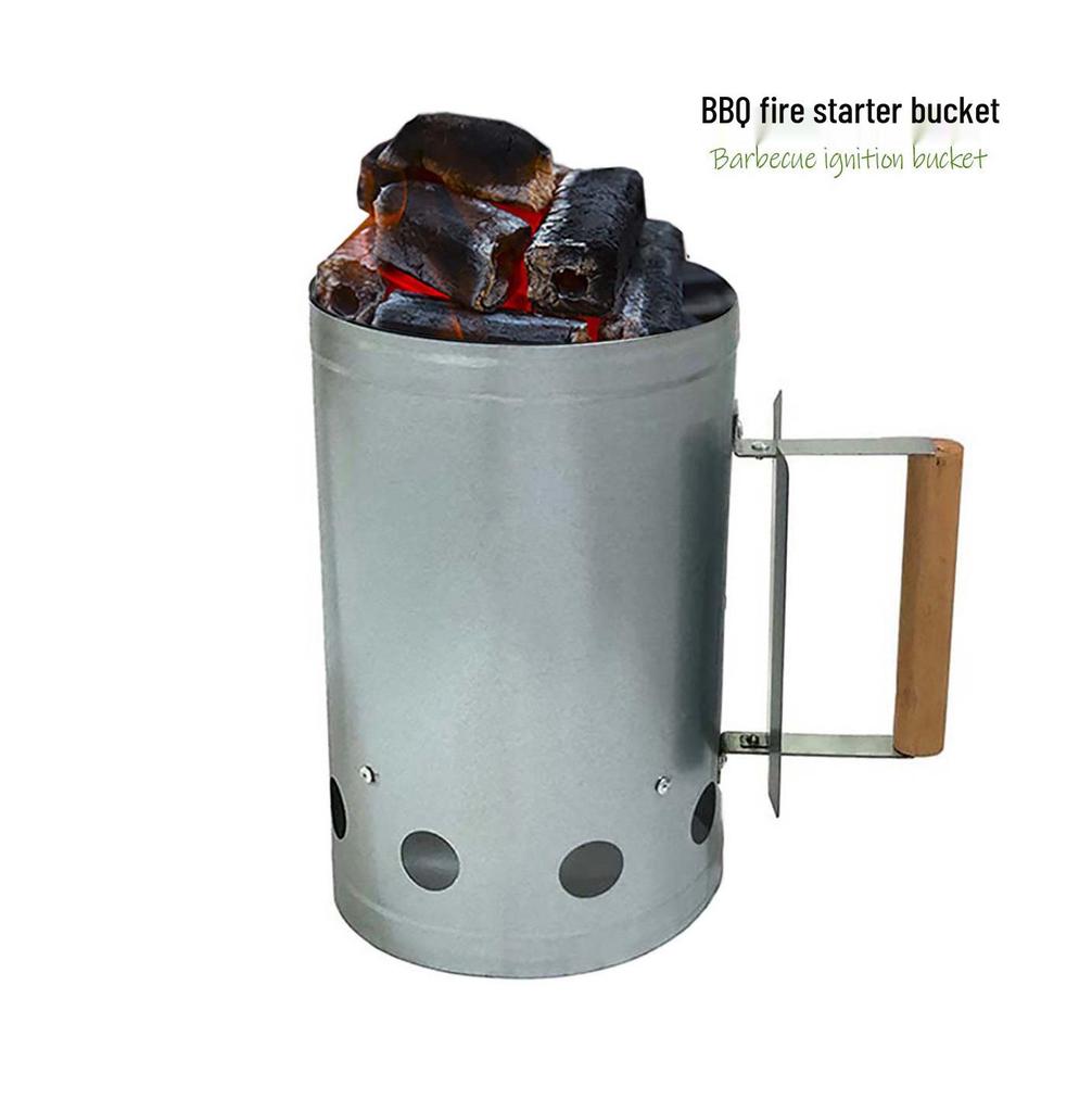 Cubo de Acero Inoxidable para Encendido de Carbón para Parrillas de Exterior