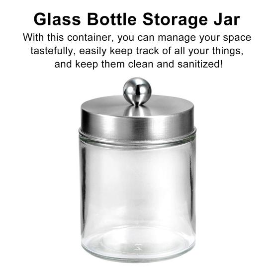 4 Teile/satz Klarglas Lagerung Jar Badezimmer Kommode Lagerung Container Eitelkeit Make-Up Arbeitsplatte Organizer