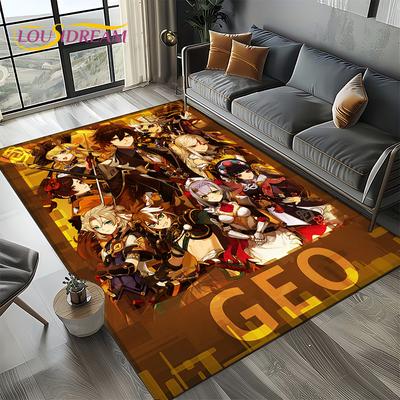 Neuer Genshin Impact Solo Cartoon Spiele Teppich für Wohnzimmer Schlafzimmer Zuhause Sofa Dekoration, Kinder Spiel Rutschfeste Bodenmatte