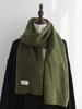 Cotton blended knitted scarf women's autumn and winter new white label soft waxy wool warm scarf shawl men