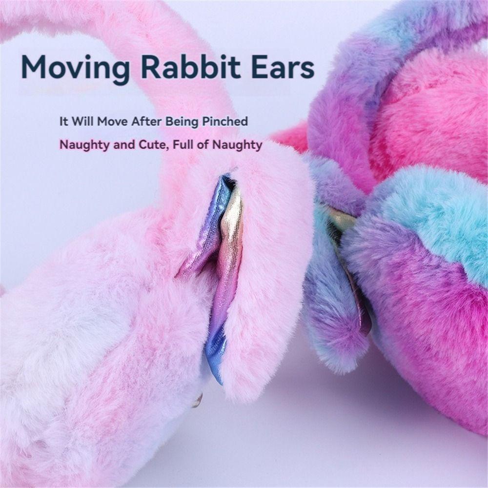 Winter Warm Plush Ear Warmers Soft Comfortable Gift Rainbow Airbag Earmuffs  for Women Girls