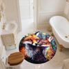 City Fox,Round Area Rug,Carpet Rug for Living Room Bedroom Sofa Playroom Decor,Non-slip Floor Mat