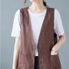 Shop   Women Y Button Summer Linen laYered Vest Won Wvs Wbfae5a
