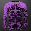 3D Print Skeleton Skulls Pattern Tops Casual Fashion T-shirts Sweatshirt Breathable Streetwear Loose Men's T-shirts