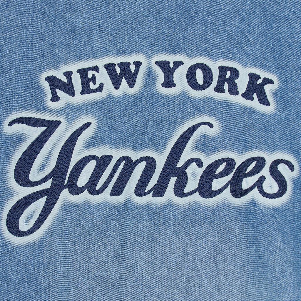 New MLB New York Yankees Denim Jacket Unisex Light Blue 3ADKV0151-50BLL