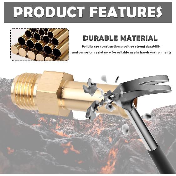 5PCS 3/8" Fuel Line Fittings,Leak-Proof Brass 3/8" Barb Fitting with 1/2-20 Male Threads for Hose Connector,Universal Fuel Line Connector for