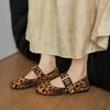 New Women Flat Shoes Leopard Print Mary Jane Boat Shoes Fashion Ballet Slip-on Loafers