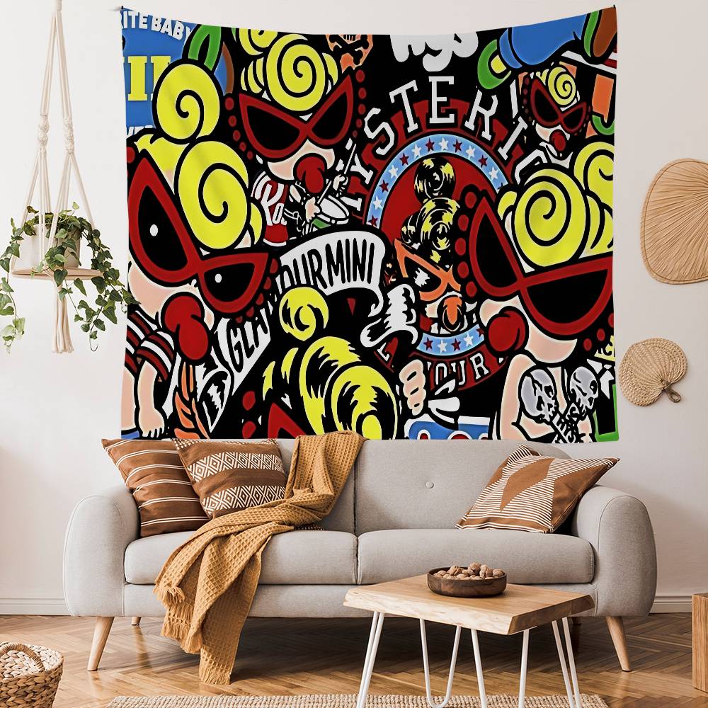 Japan Fashion Hysteric Mini Printed Large Wall Tapestry Hanging Tarot Hippie Wall Rugs Dorm Art Home Decor