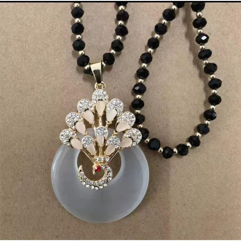 Inlaid Zircon Long Sweater Chain for Women, Temperament Versatile Clothes Accessories Pendant
