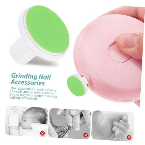 TOVINANNA 10-Piece Replacement Grinding Heads for Electric Nail Files, Baby Nail Trimmers, Plastic, Green