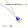 Unique Design Clavicle Necklace, Mysterious Blue Evil Eye Necklace, Elegant Versatile Stainless Steel Pendant for Women
