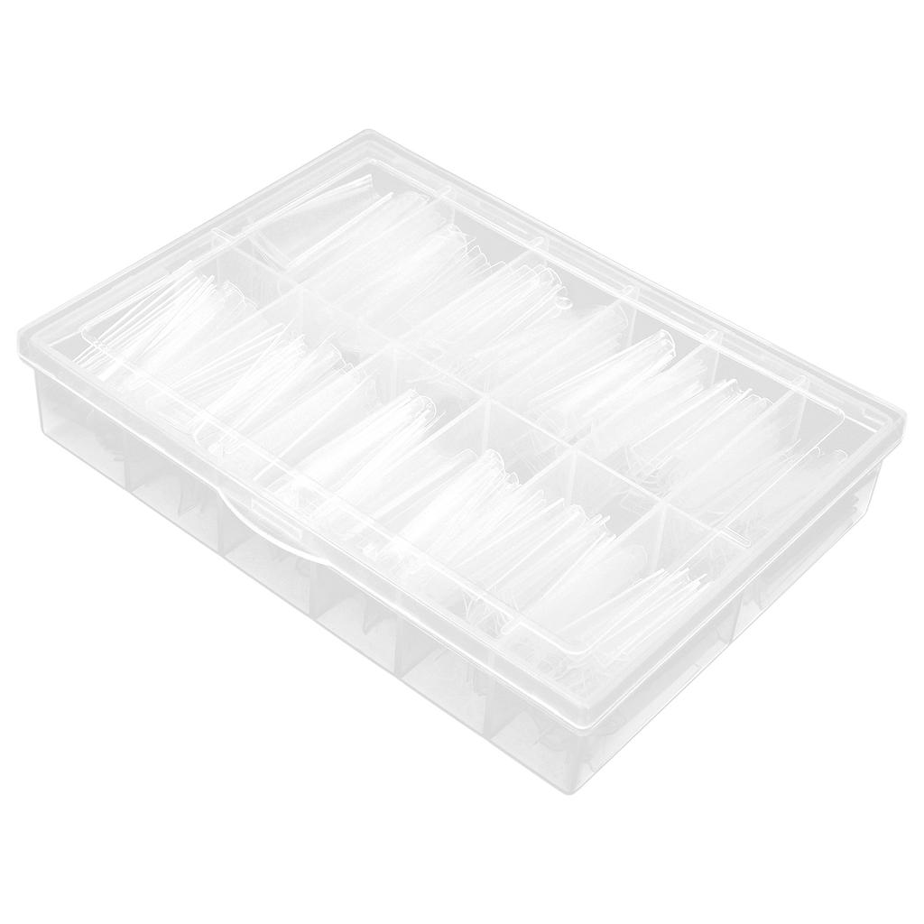 240pcs Extra Long Nail Tips Artificial French False Nail Tips for DIY Nail SalonTransparent