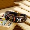 Direct Factory Sale Hand-Woven Retro Korean Style Cowhide Leather Cuff Bracelet for Men Size Adjustable Accessory
