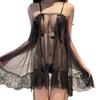 Sexy pajamas plus size sexy loose nightgown passion perspective cat temptation swimsuit three-point lace suspender skirt