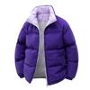Men's Stand Collar Solid Color Jacket Plus Velvet Thickened Couple Casual Comfortable Cotton Jacket