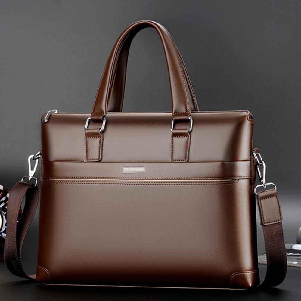 

Мужская новая деловая сумка для ноутбука Модная мужская одноплечевая сумка-мессенджер Портфель Большой вместимости Ретро наплечная сумка 38cm*6cm*28cm коричневый