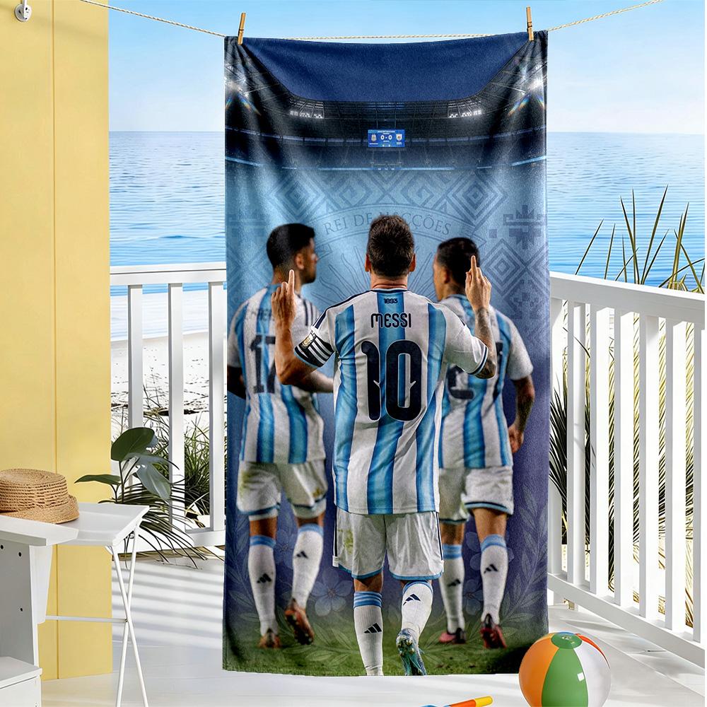 Messi Plaj Havlusu Süper Yumuşak Mikrofiber Hızlı Kuruyan Kumaş Rahat Hafif Taşınabilir Yüzme, Plaj, Kamp, Seyahat, Plaj Aksesuarları, Spor Salonu İçin
