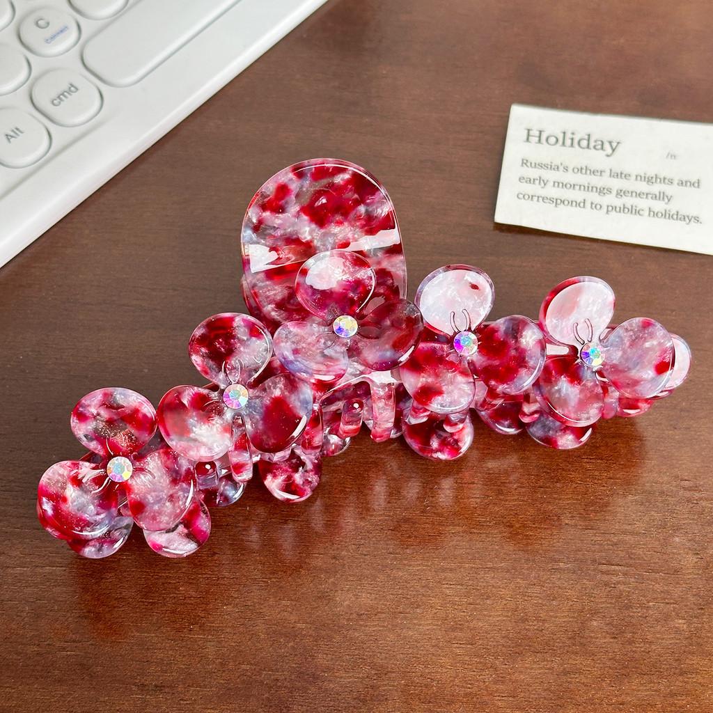 And Trendy Stylish Rhinestone Flower Hair Claw Clip Ideal For Fashionforward Women