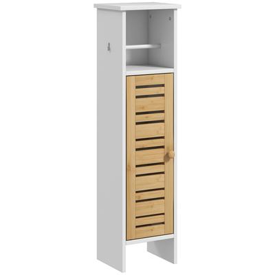 Bathroom Cabinet with Toilet Paper Holder - White