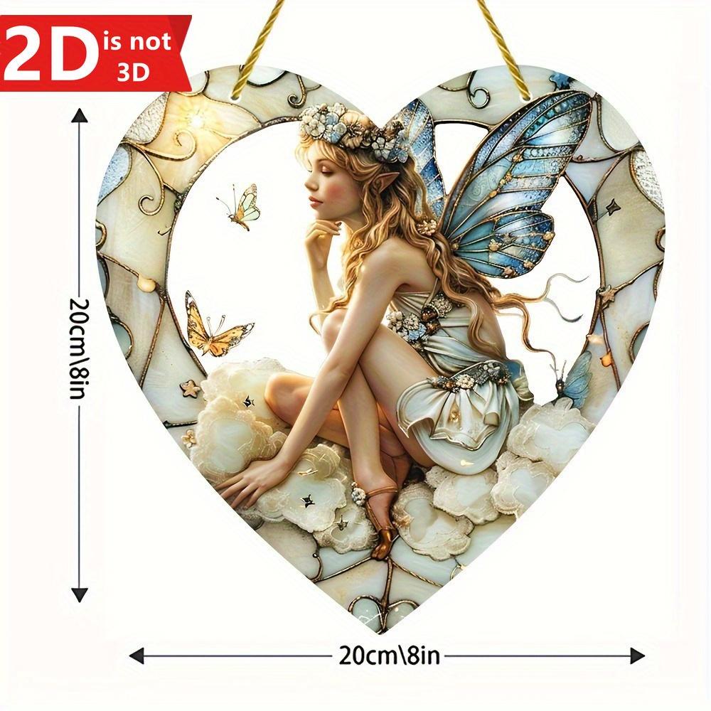 Böhmischer Elfen-Wandspiegel. Farbige Glasherz-Dekoration für Garten, Terrasse & Zuhause. Ein einzigartiges Göttinnengeschenk.