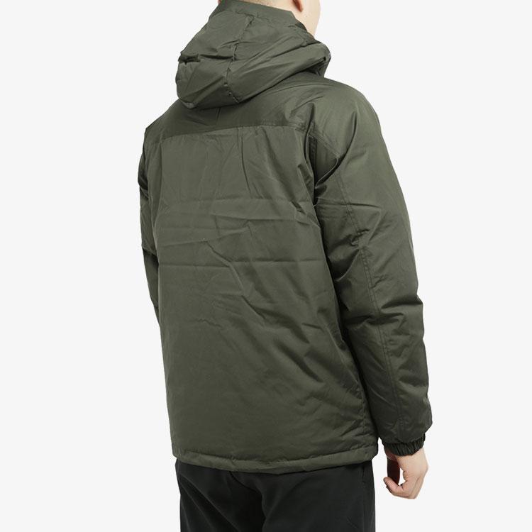 Adidas Solid Color Zipper Hooded Down Jacket Men Jackets Green EH4003