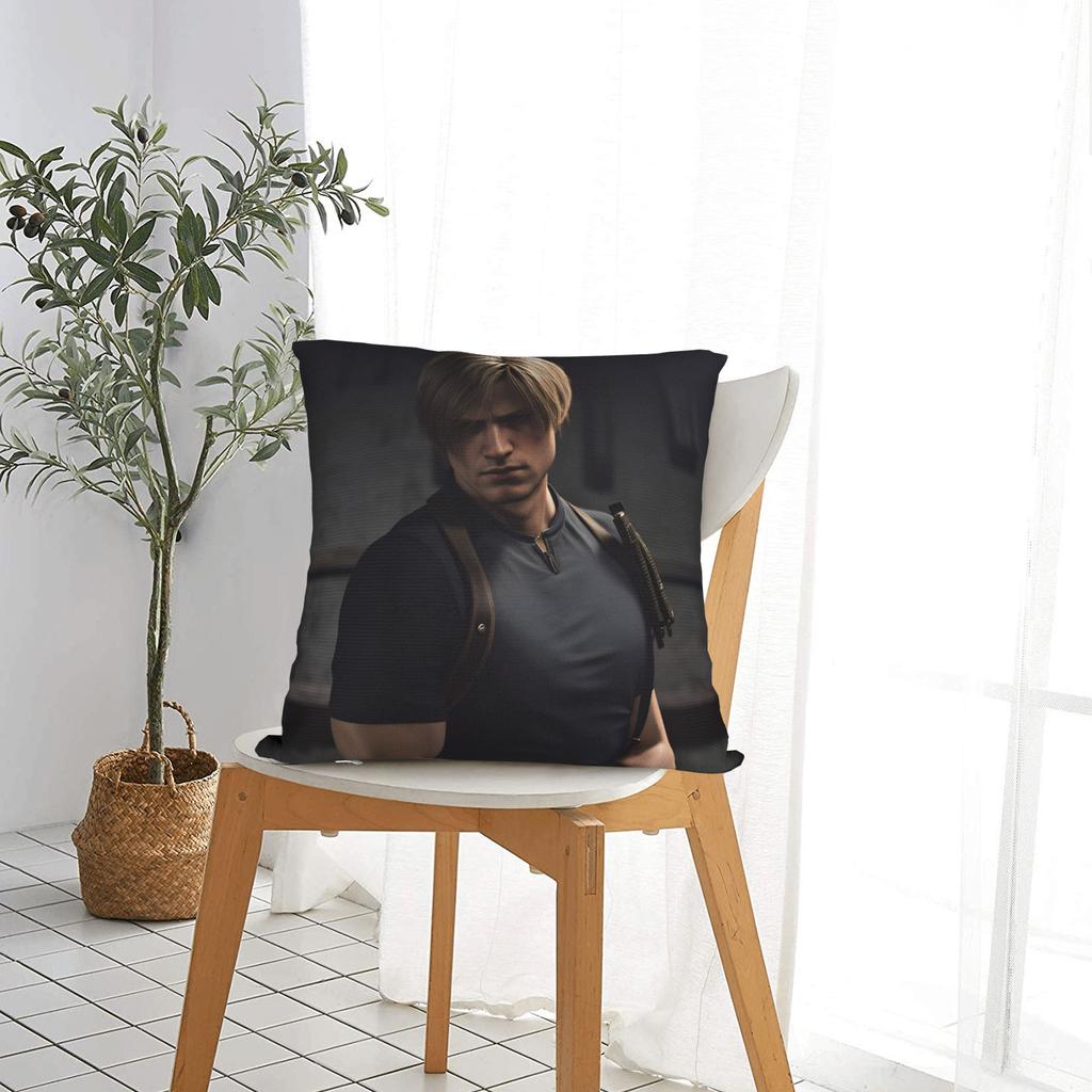 Leon Kennedy Pillow Cover Vintage Pillow Case For Sofa Couch Bed Living Room Comfy Cushion Cover Gift