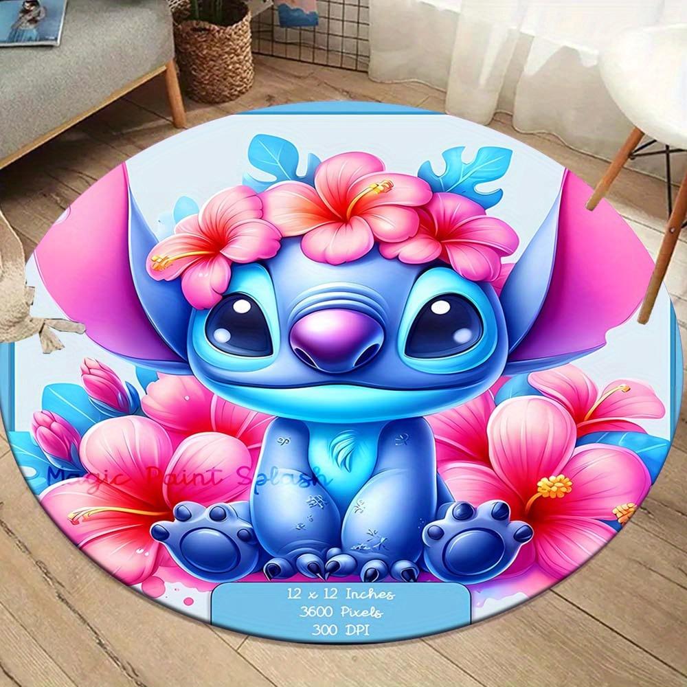 1pc Stitch Round Area Rug , Playroom Bedroom Living Room Indoor Decor Rug , Perfect for Leisure Areas , Bedside , Cloakroom , and Outdoor Sp