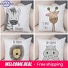 Pcs Nordic Zebra Hippo Giraffe Lion Crocodile Pillow Case Decor Animal Cushion Cover for Sofa Peach Skin Pillowcase Xcm