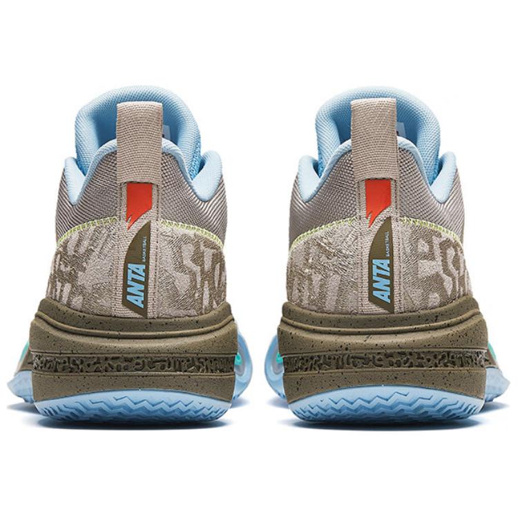 Anta Men's Attack 1 Basketball Shoes Black Teal 112421109-4