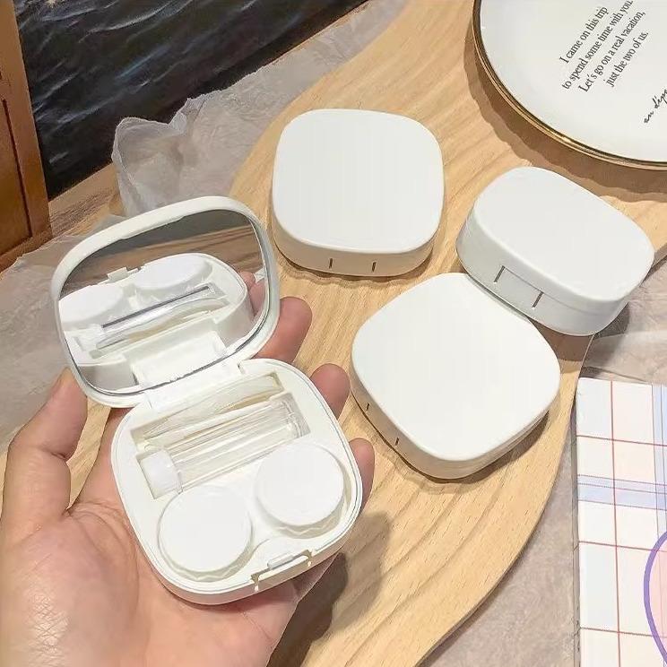 Portable Minimalist Contact Lens Case with Mirror