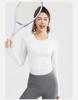 Juyi Hall Women's Long Sleeve Slim Fit Running & Yoga T-shirt with Built-in Bra