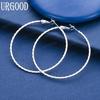 925 Sterling Silver 50mm Circle Pierced Earrings for Weddings and Fashion Jewelry