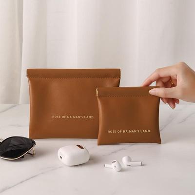 PU Spring Clip Mini Storage Bag for Cables, Earphones, and Coins